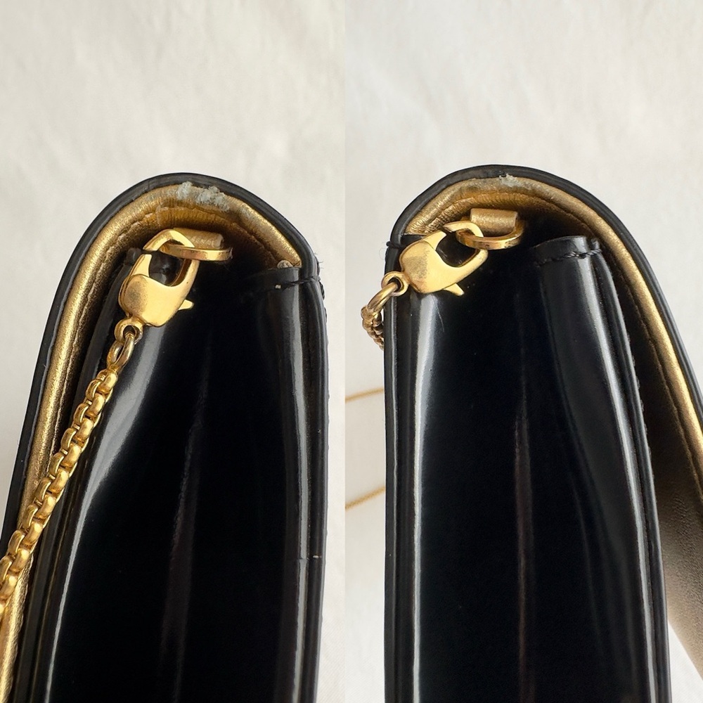 ✨VERSACE Crystal Medusa Icon Leather Clutch Bag With Strap Black Gold - Picture 16 of 17